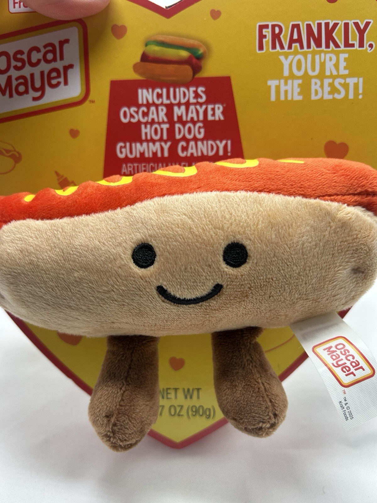 Oscar Mayer Wiener Valentine&rsquo;s Day Hot Dog Soft Stuffed Plush & Gummy Candy