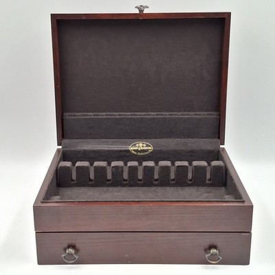 Reed & Barton Holz Besteck Kantinenkasten Aufbewahrungsbox leer Vintage