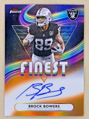 2025 Topps Finest Brock Bowers FINEST on-card auto Orange /25 Las Vegas Raiders