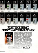 1983   SONY WATCHMAN Portable TV print ad   NFL Team Branded ADS.98