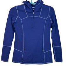 Kirkland Signature Blue1/4 Zip Hoodie Pullover Thumb Hole Running Activewear M