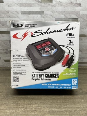 NEW Schumacher SC1280 Electric 15A Car/Boat Battery Charger & Maintainer 6V/12V