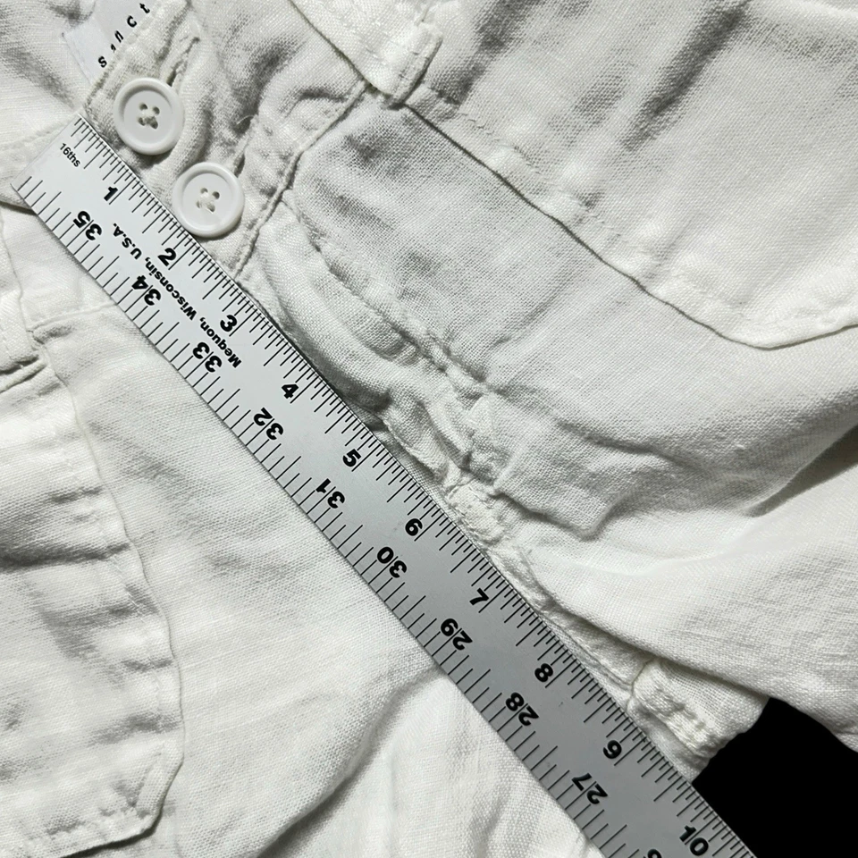 Sanctuary Surplus Linen Shorts Pants Women's Size 27 White Pockets Mid Rise - Image 4 of 4