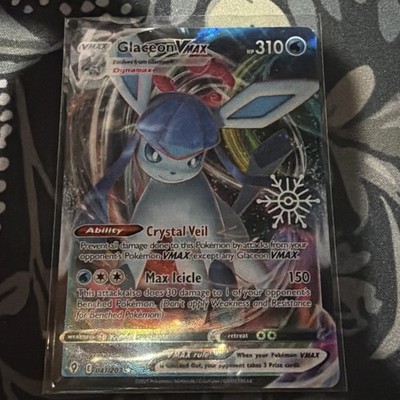 Pokémon Glaceon VMAX Snowflake Stamp Evolving Skies 041/203 NM Englisch