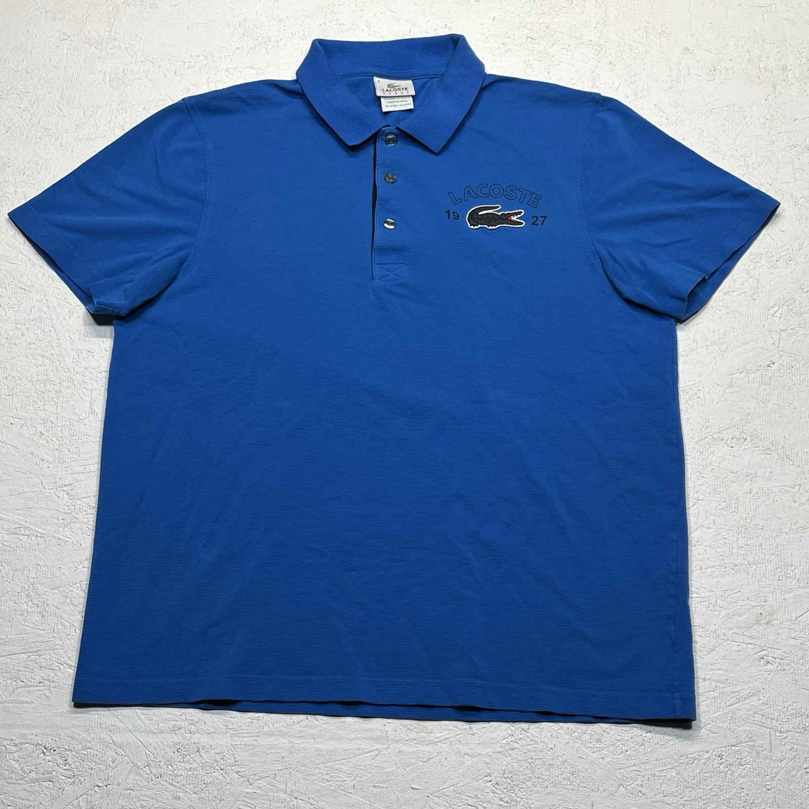 GLAMPTRIP Lacoste Sport Polo Shirt Mens Blue Big Gator Logo