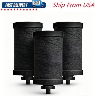 3 Pack Alexapure PRO 2387 Replacement Water Filter Black