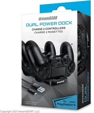 Dreamgear DGPS4-6432 PS4 Dual Power Dock Black For PlayStation 4 Very Good 4E