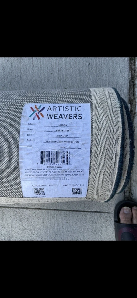 Artistic Weaver Runner Rug Urban AWUB-2165 2.3”x10’ 70% Wool 30% Viscose India - Image 4 of 4