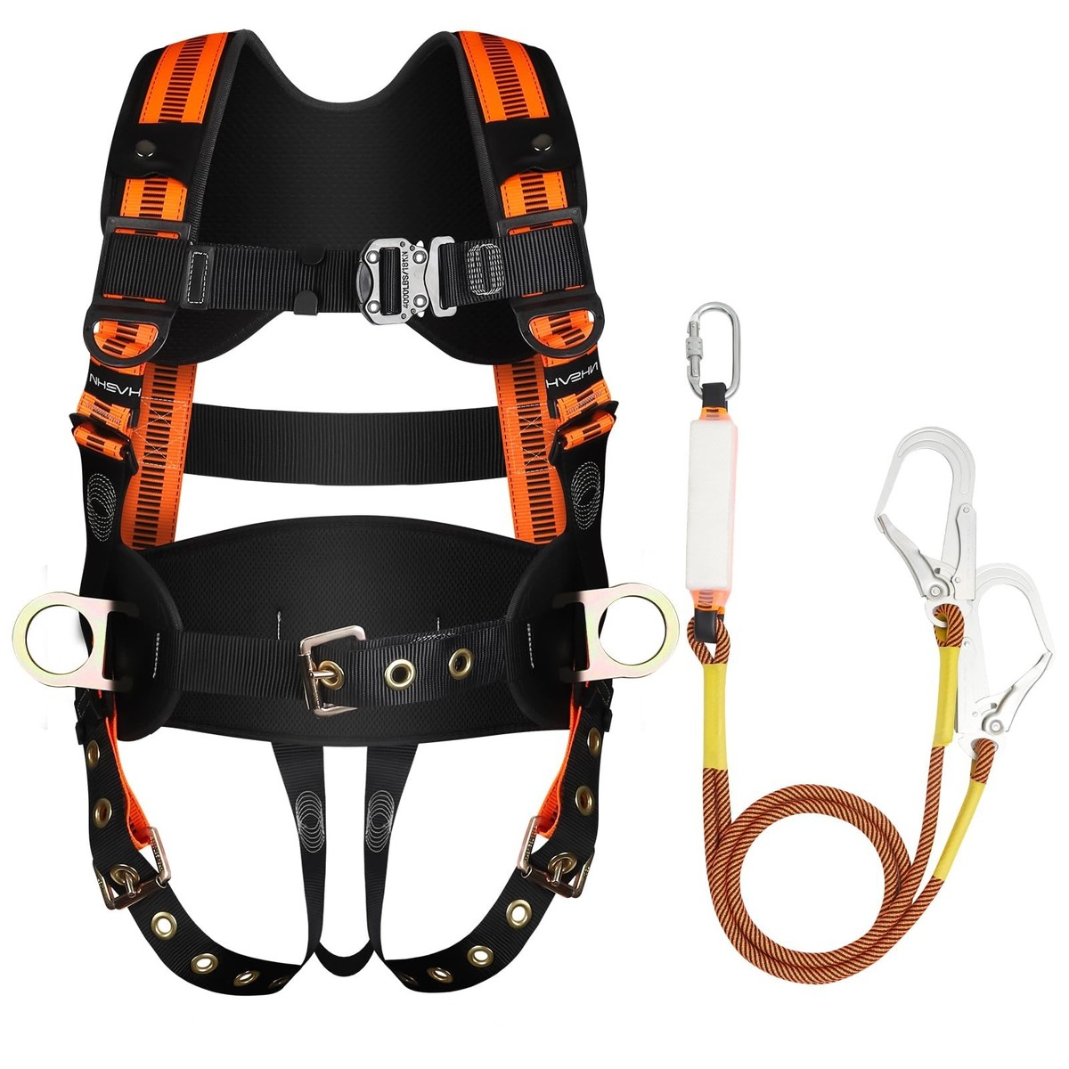 lanyard tree climbing safety harness Tree Climbing Harness with Lanyard, Safety Harness for Men Construction, 