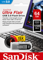 SanDisk Ultra Flair 64GB & 128GB USB 3.0 Flash Drive Metal High Speed
