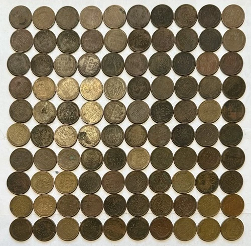 Lot Of 100 Wheat Cents - Mixed Dates