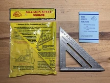 Vintage Swanson Speed Square Aluminum 7" w/ Manual in open Package. (Made USA)
