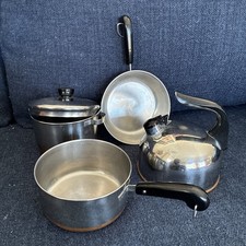 Vtg Child Set Copper Bottom Revere Ware 5 Pieces