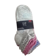 GAP Kids Girls' Cotton Quarter Socks - Light Gray, Pink, Light Blue NEW