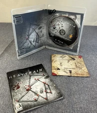 PS3 Heavy Rain Game 2009 Black Label Complete CIB Manual Clean Disc Tested