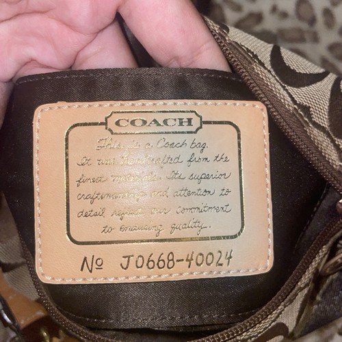 COACH Signature Canvas Brown Pouch Handbag Y2K Leathe… - Gem