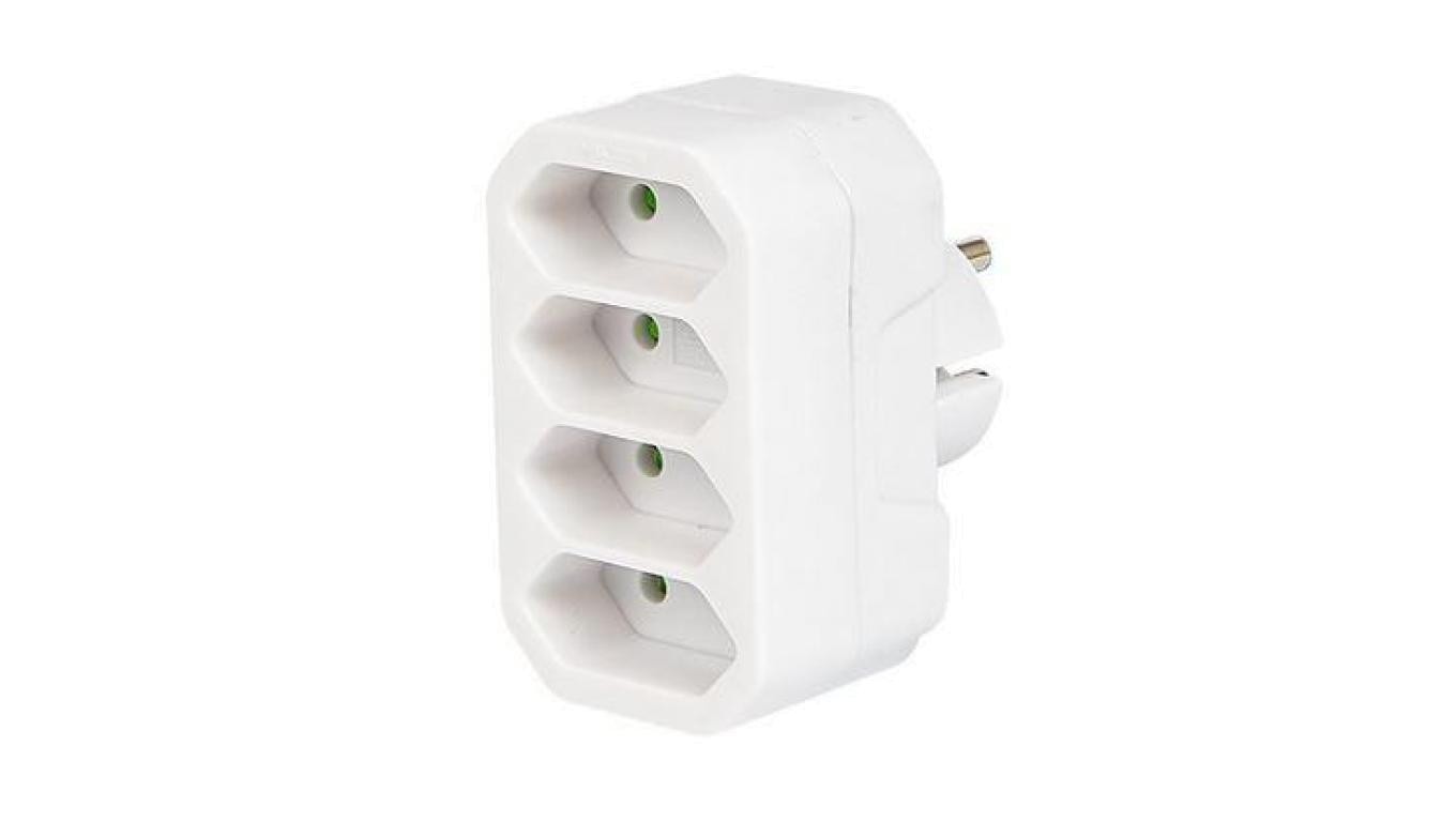 Plug Distributor 4 Way B/U Sockets Euro R-4 W-97744