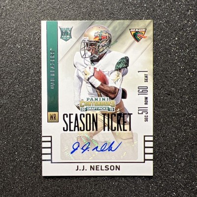 2015 Contenders J.J. NELSON #264 Season Ticket RC AUTO - UAB FOOTBALL CARD