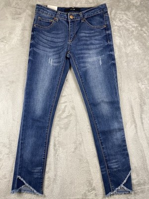 Joe s Jeans Girls 16 Markie Skinny Raw Hem Distressed Blue Stretch Denim NWT