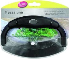 Tablecraft Single Mezzaluna, Small, Black 7.5, 
