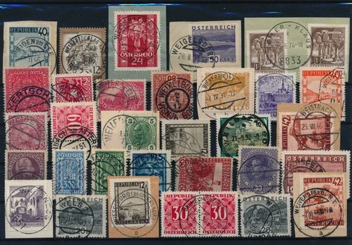 AUSTRIA 19..- Approx 33 stamps with nice/readable stamps. Interesting Lot!