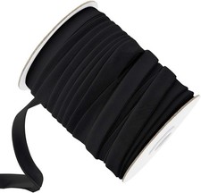 Jetec Double Fold Bias Tape Binding for 1/2 inch x 50 yards, Black