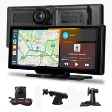 XTRONS Portable Car Stereo - Wireless Play & Android Auto Dash Black 