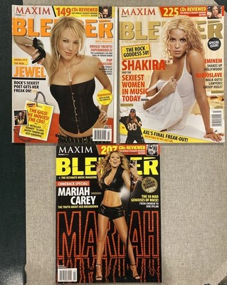 Maxim Blender Magazine January Mariah Carey 2003 March Shakira June July Jewel