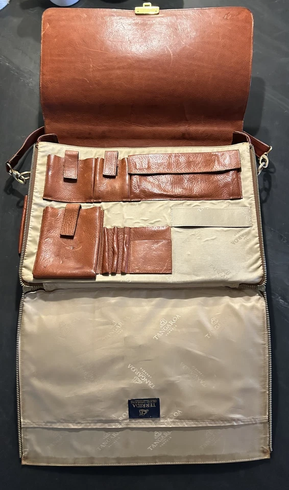 VTG Tangaroa Terrida Leather Laptop Briefcase Portfolio Attache & Shoulder Strap - Image 3 of 4
