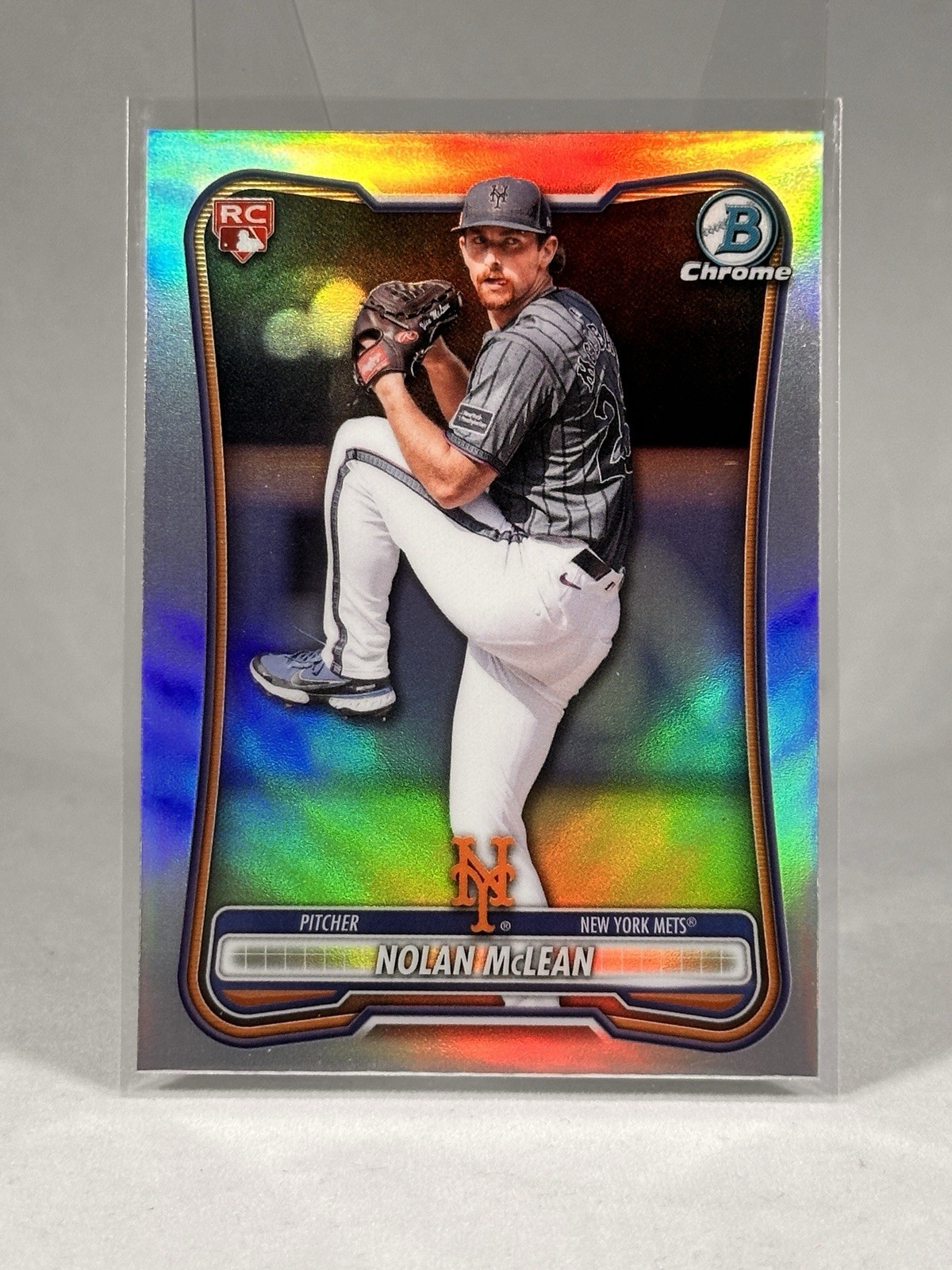 2026 Bowman Chrome Nolan McLean Red Rookie Logo Variation (RC) New York Mets