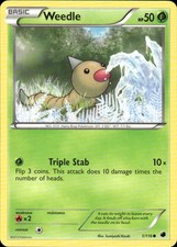 Weedle 1/116 Common Plasma Freeze Pokemon Lightly Played