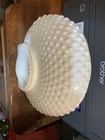 Vtg MCM Fenton Milk Glass Hobnail Wall Pocket Planter Vase Lavabo / Bottom Piece