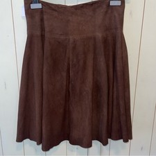 Lauren Ralph Lauren Brown Suede Mini Skirt Fit  Flair Women's Size 6 Western