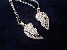 Mother Daughter Silver Heart Necklace Gift Set Fashion Jewelry Mother's Day 