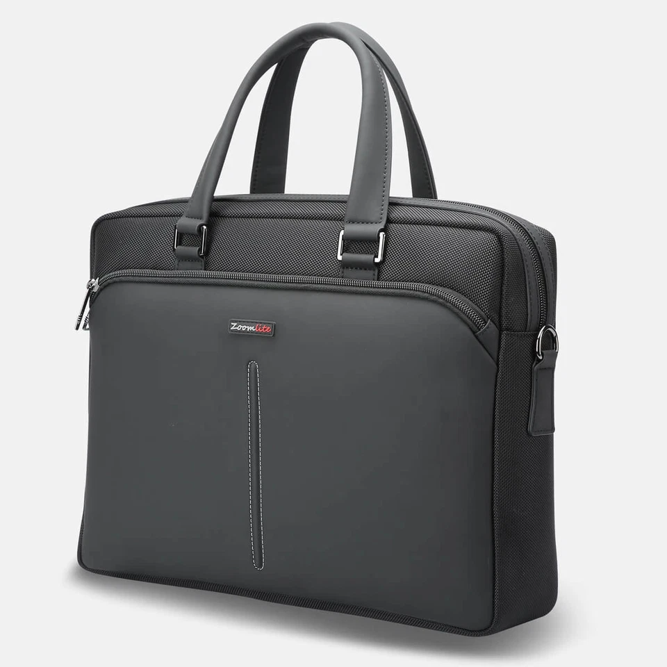 Bolsa tiracolo Zoomlite 15" fina para laptop com alças destacáveis - Preta - Imagem 2 de 4