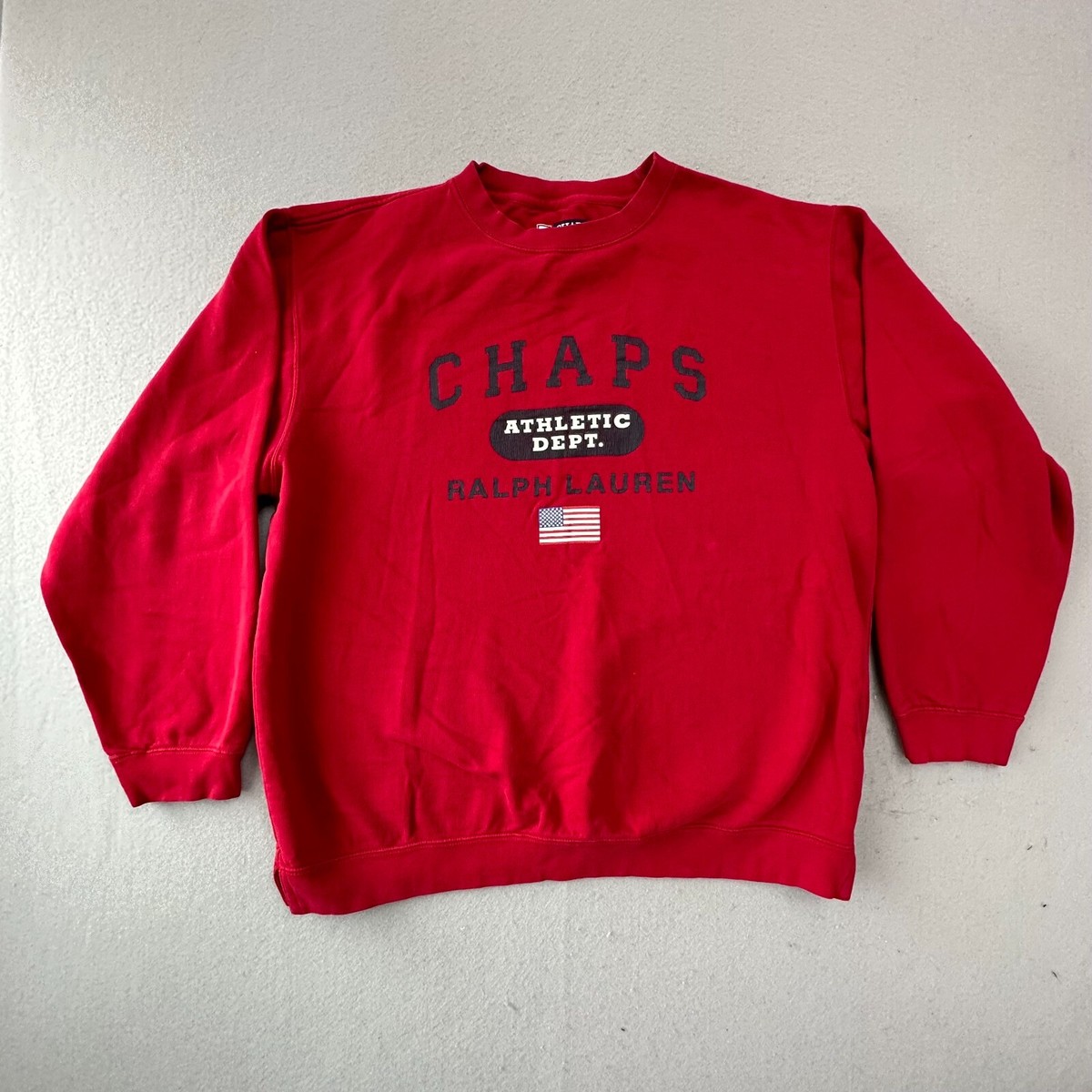 VINTAGE Chaps Ralph Lauren Sweater Mens Medium Red Crewneck 