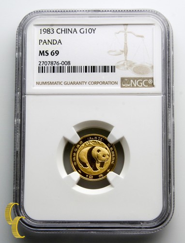 1983 Gold Chinese Panda 1/10 oz 10 Yuan Graded by NGC MS 69 - Picture 4 of 4