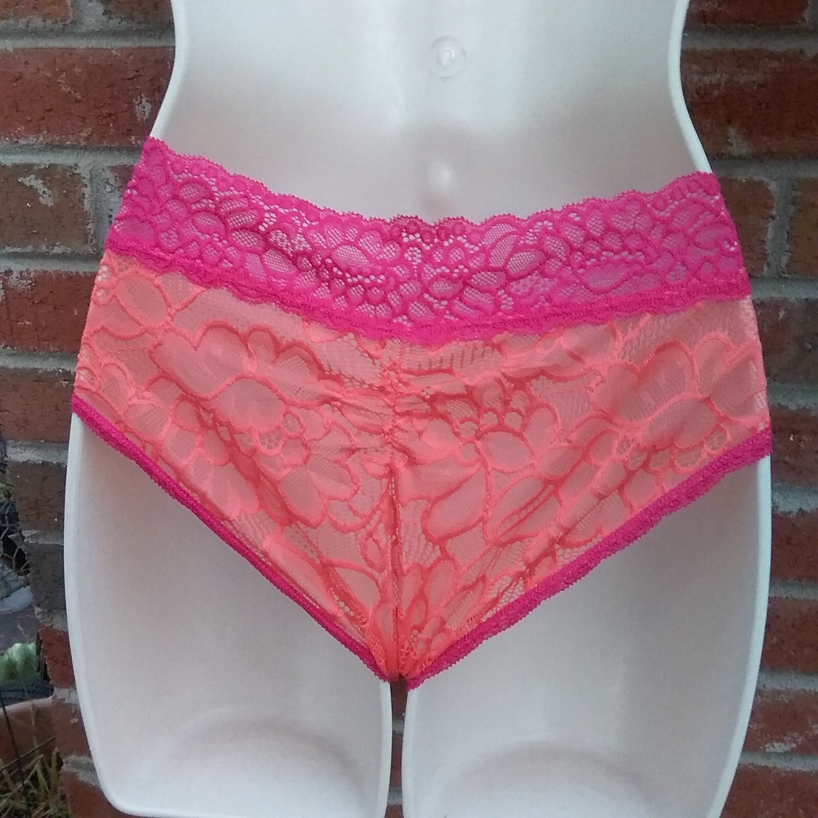 Vintage 1990's Pink & Peach Lace Panties "NEW" FAMOUS MAKER No Tags 3pr XS *READ