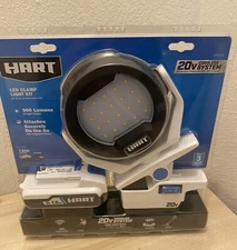 Hart HPWL03B 20V LED Clamping Light Kit w/ 1.5Ah Battery & Charger 900 Lumens