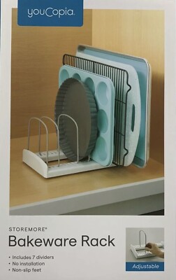 YOUCOPIA Adjustable Wire PAN/DISH RACK Stand Pantry Cupboard Organizer Bakeware