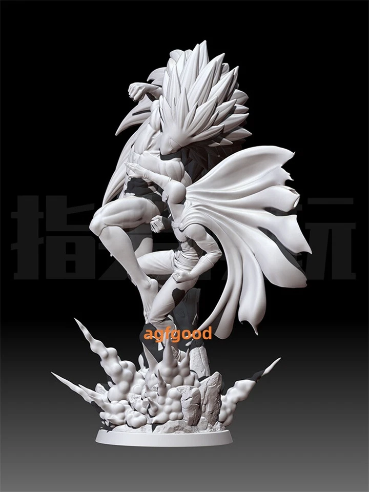 ONE PUNCH-MAN Saitama VS Lord Boros GK Statue Action Figure Unpainted Kit Resin  - Image 3 of 4