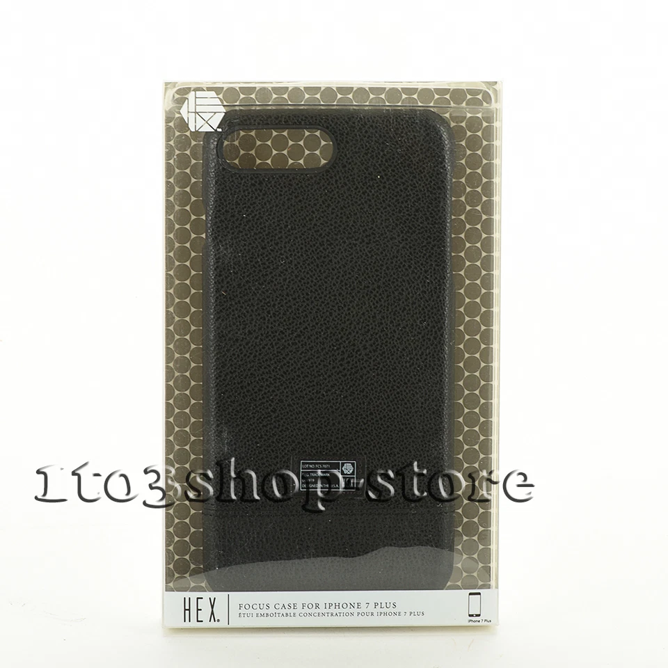 Hex Focus iPhone 7 Plus iPhone 8 Plus Leather Hard Shell Case Snap Cover Black - Image 3 of 4