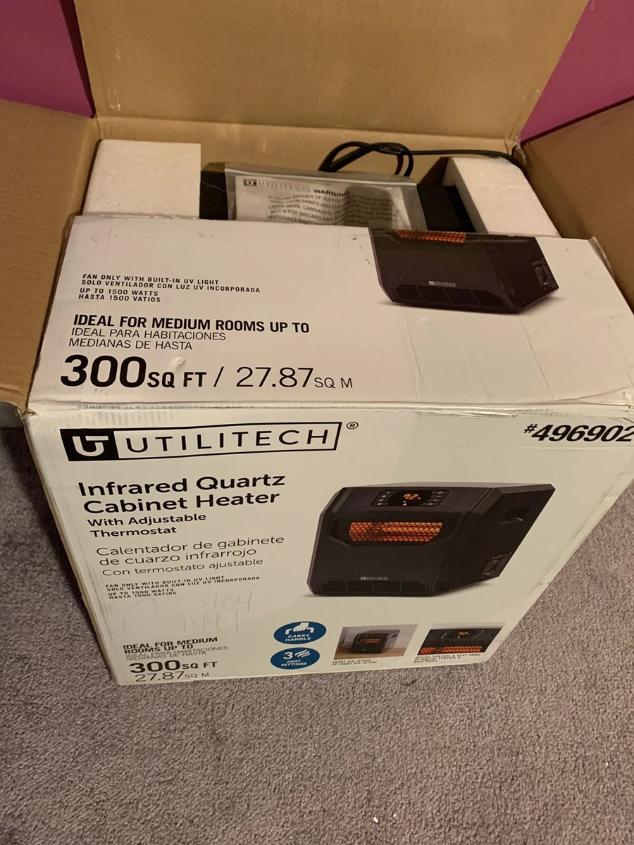 Utilitech Infrared Cabinet Indoor Electric Space Heater Remote u0026amp;  Thermostat | eBay
