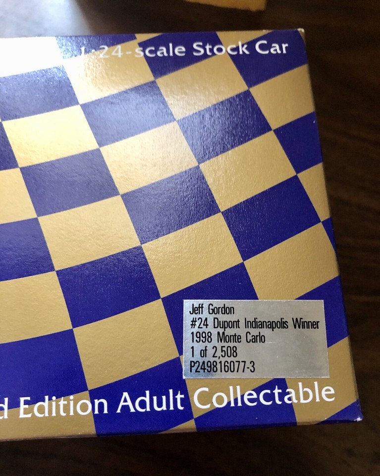 NIB Jeff Gordon 24 Dupont Indianapolis Winner 1998 Monte Carlo 124