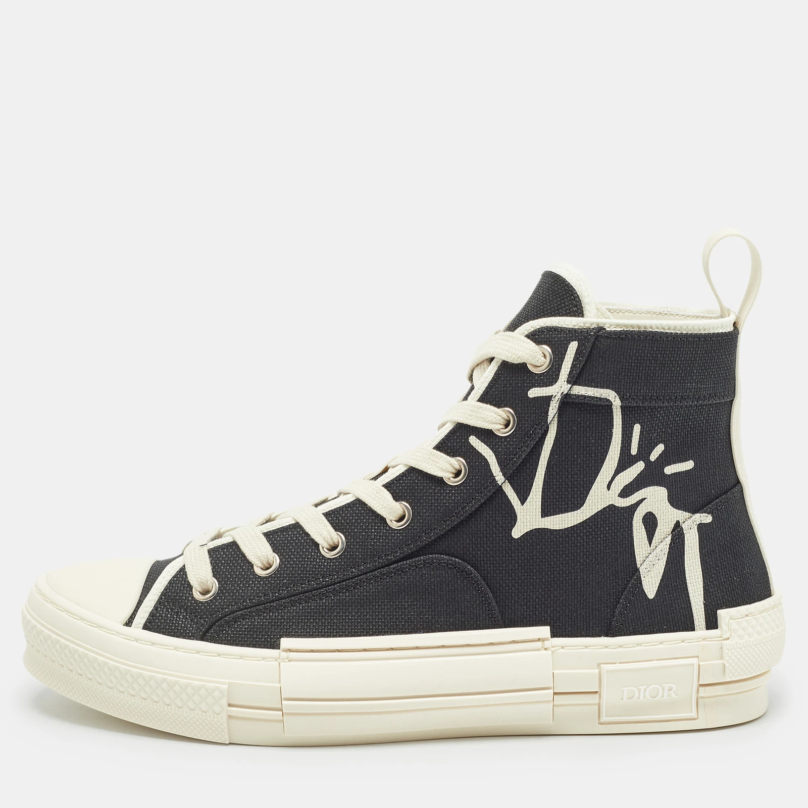 Baskets hautes en toile noire Dior Jack B23 taille 41,5