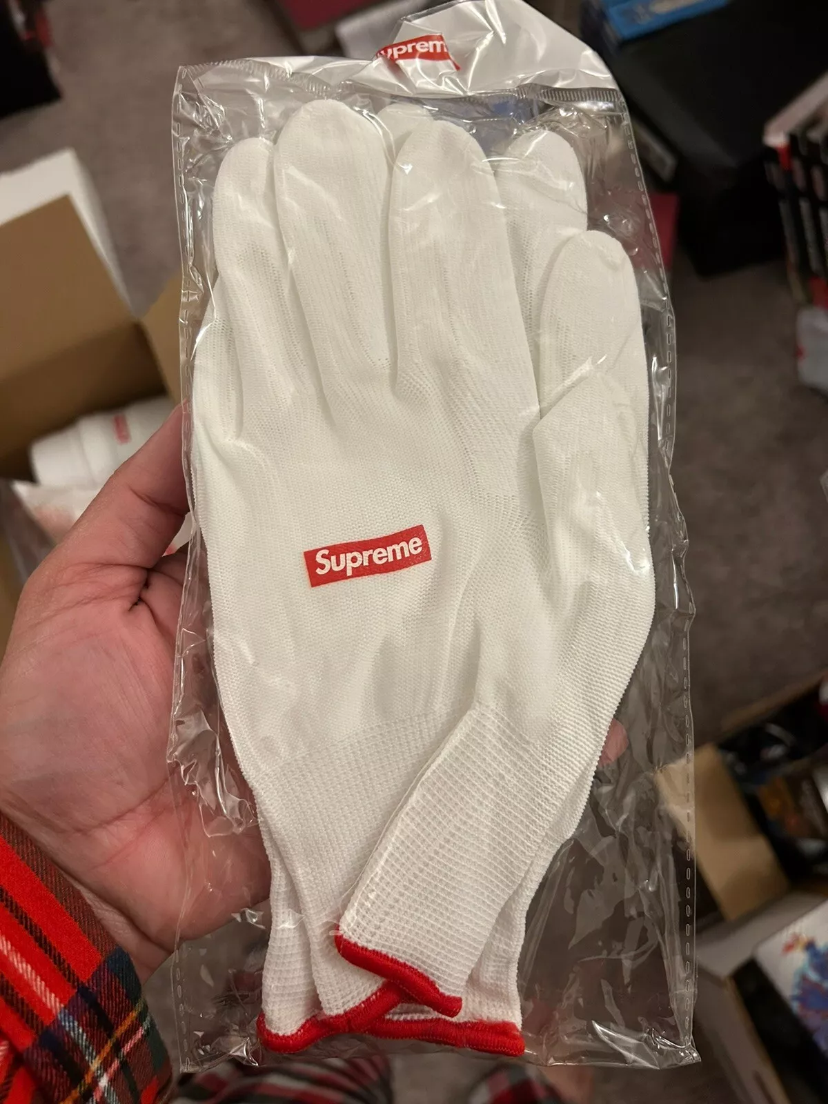 Gants de travail caoutchoutés Supreme FW20 neufs scellés boîte logo blanc
