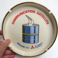 Vintage Ceramic Ashtray Communication Satellite Philco Ford Mitsubishi Electric