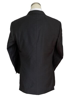 CORNELIANI Super 120s Merino Mens Sz 46R Suit Jacket Black/Brown