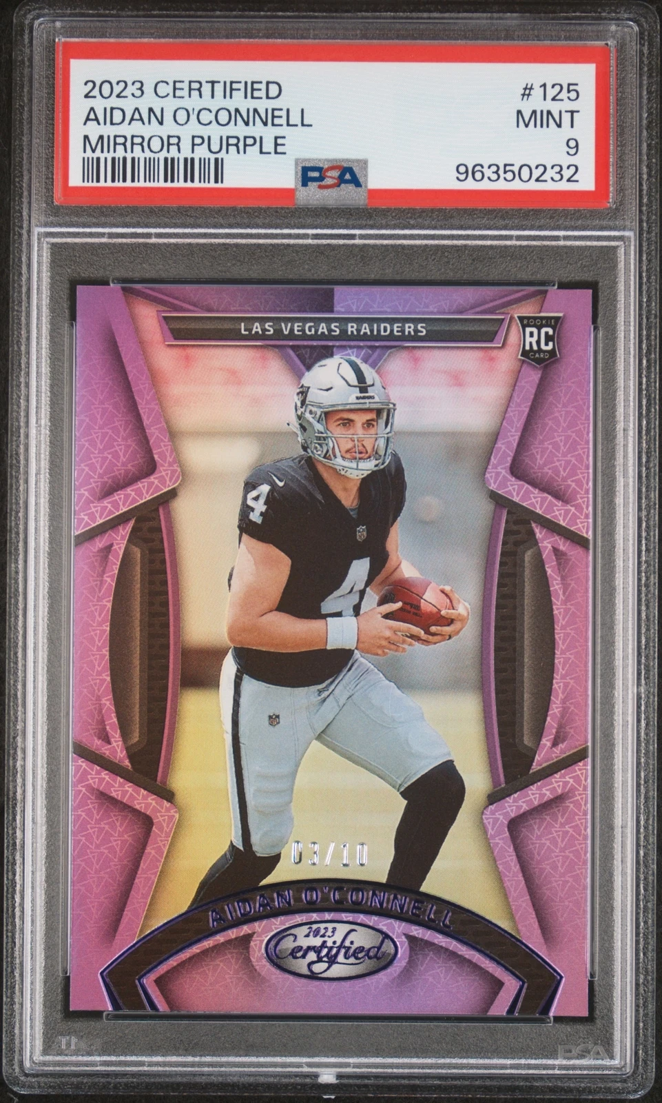 Aidan O'Connell Panini Certified #125 Mirror Purple