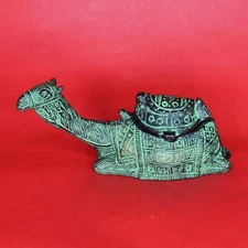 Camel Sculpture Figure Candle Holder Vintage Style Handmade Brass Incense Burner